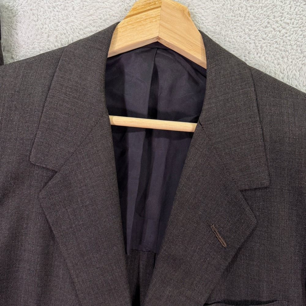 Vintage 80s Oxxford Clothes Bespoke Mens 42XS Brown Wool 2-Button Suit 34x27 - Picture 2 of 16